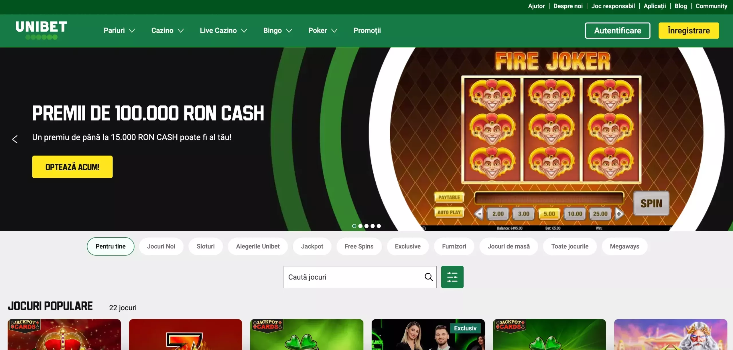 păcănele Unibet TOC 2