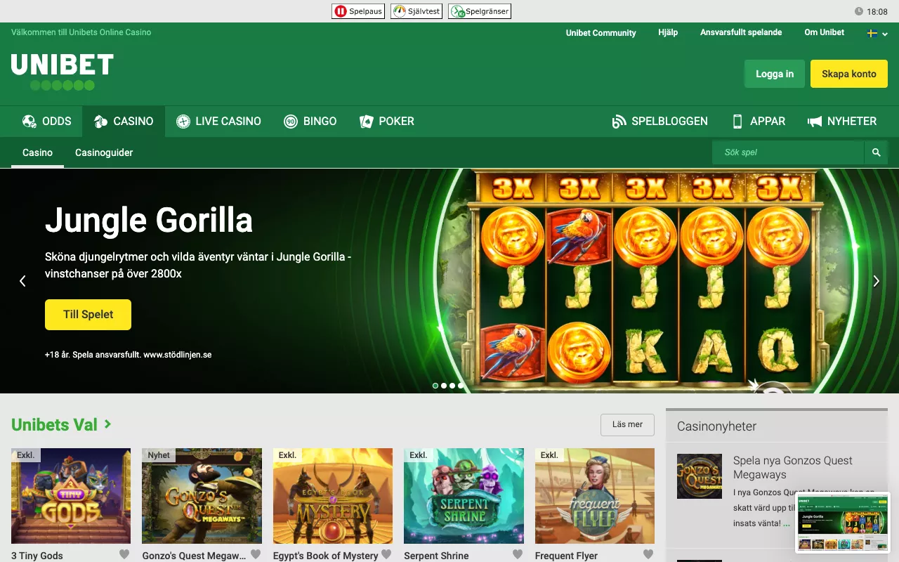 Unibet spēļu automāti